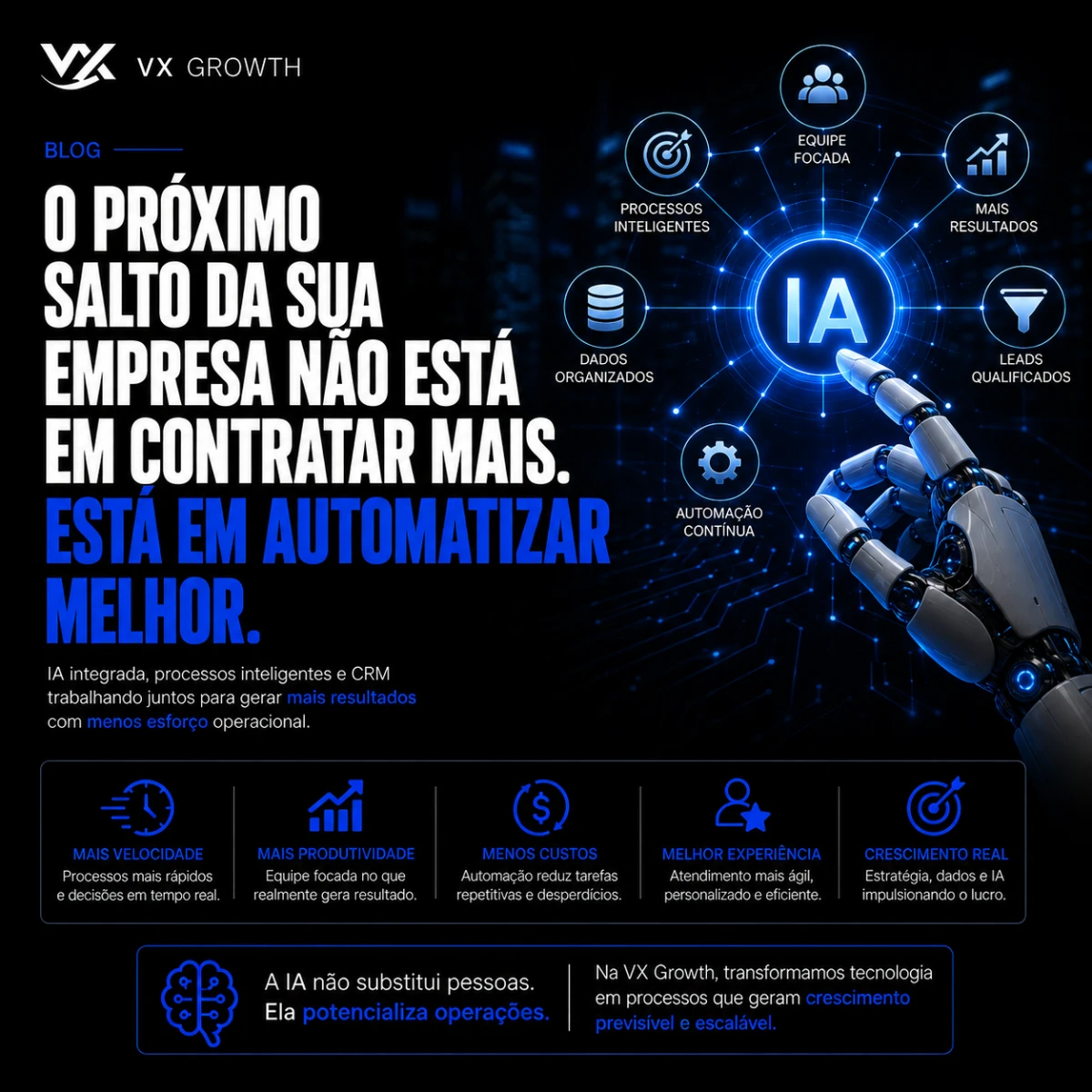 O próximo salto da sua empresa não está em contratar mais. Está em automatizar melhor.